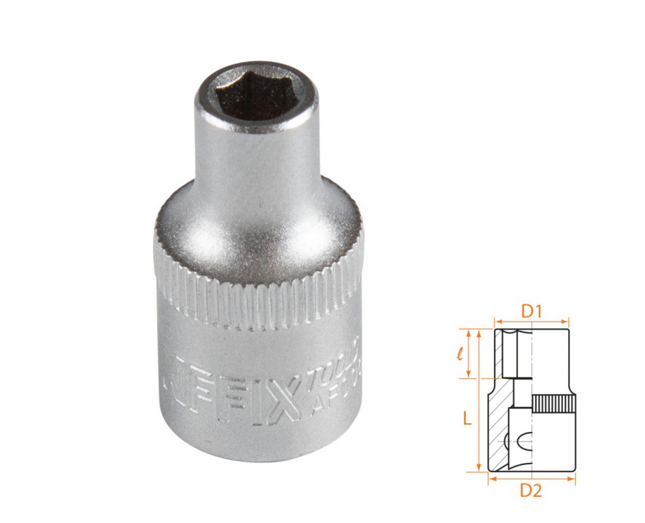 Головка торцевая стандартная шестигранная 3/8", 06 мм AFFIX AF00030006