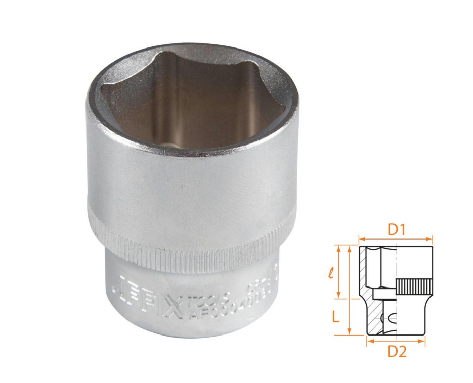 Головка торцевая стандартная шестигранная 1/2", 30 мм AFFIX AF00040030